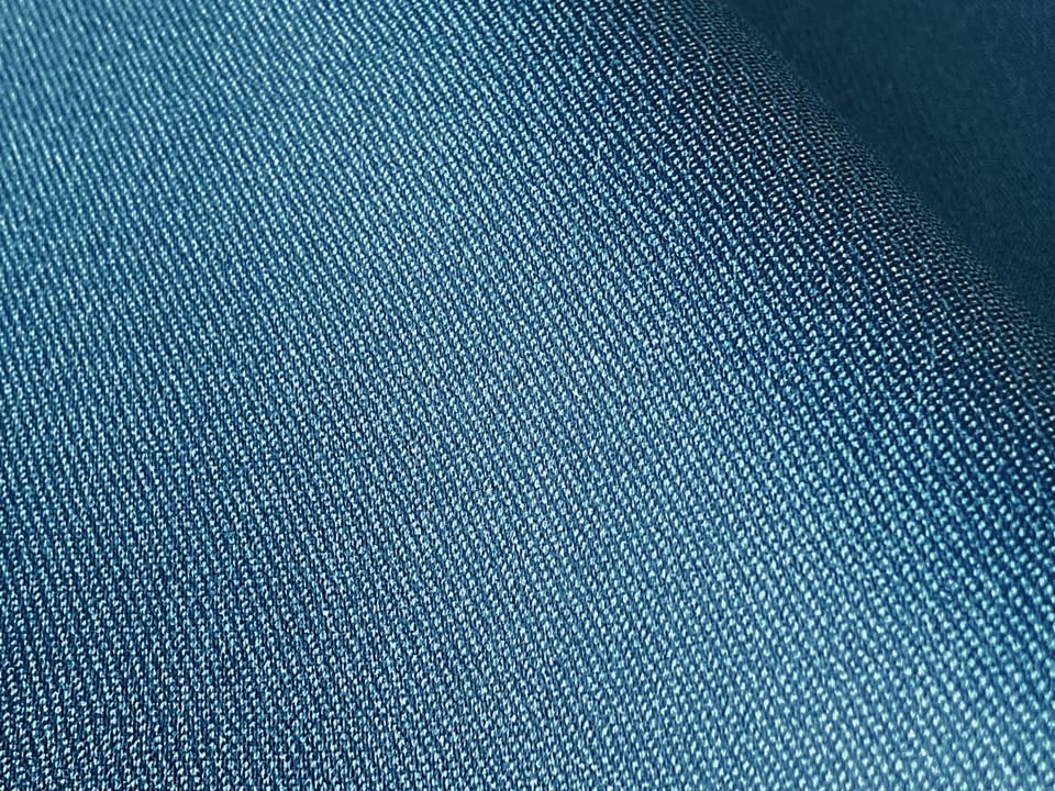 stretchable synthetic leather fabric dark 122 x 44 cm Flame-retardant, [Denim-like, blue]