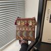 Ethnic Style Shoulder Bag For Women With Woven Fabric And Tassel Decoration For Daily Use