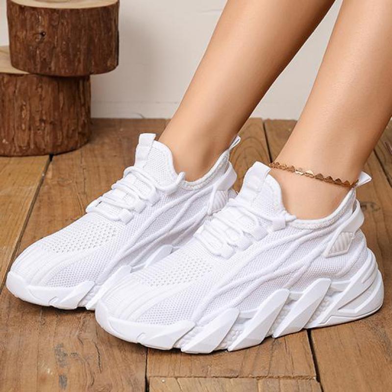 Fashion Spring Summer White Sneakers for Women Breathable Knitted Sneakers Mesh Casual Sports Shoes Woman Comfort Walking Shoes Female