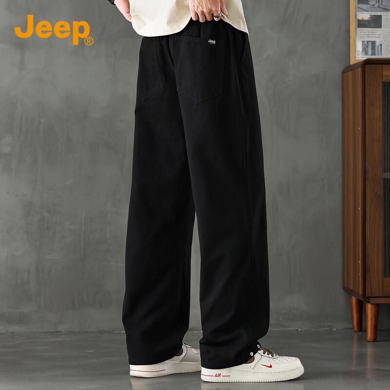 JEEP Men's Trendy Pure Cotton Straight-Leg Casual Pants