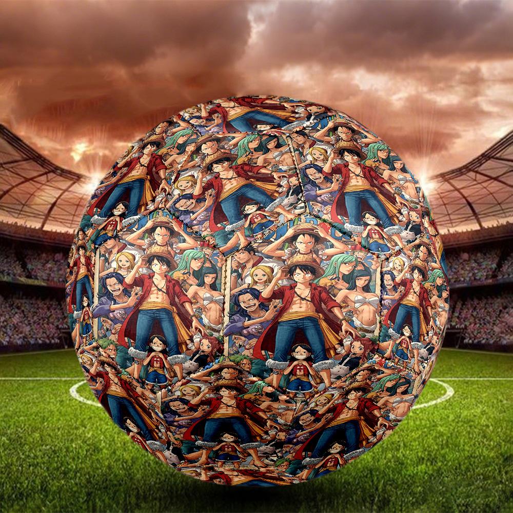One Piece Print Size 5 Soccer Ball, Standard Match Football for Sports Game and Team Practice, Ideal Gift for Soccer Fans