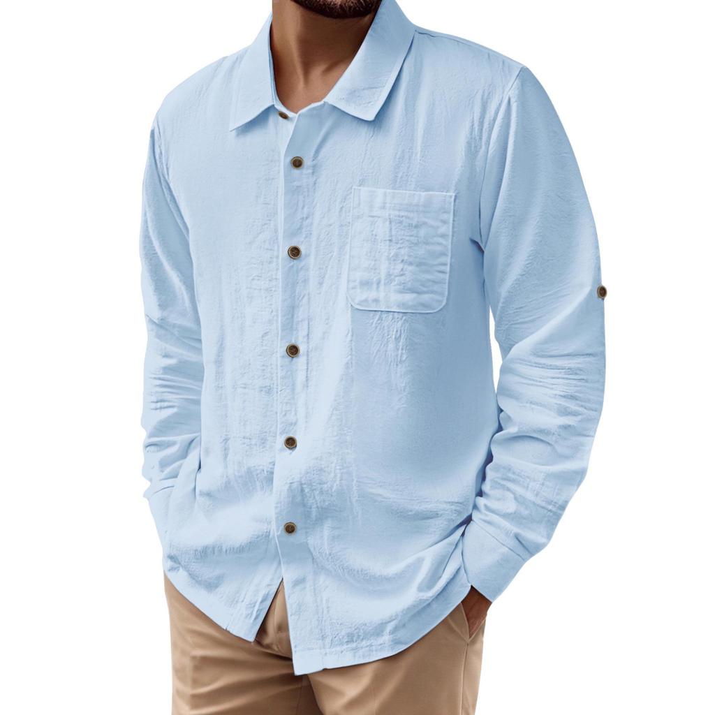2025 Summer Linen Men's Short Sleeve & Long Sleeve Cardigan Casual Button-Down Beach Shirt