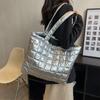 Borse a Spalla Imbottite Marea Space da Donna per Inverno Borse a Mano Nere di Grande Capacità Designer Nylon Cotone Caldo Tote Solido