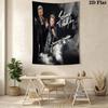 Johnny Hallyday Best Live Performances Tapestry Wallmounted Fashion Print Home Decor Background Wall Hanging Cloth Christmas Gift