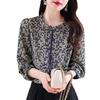 Printed Chiffon Shirt Spring and Autumn New Fashionable Style Shirts Women's Age-reducing Tops