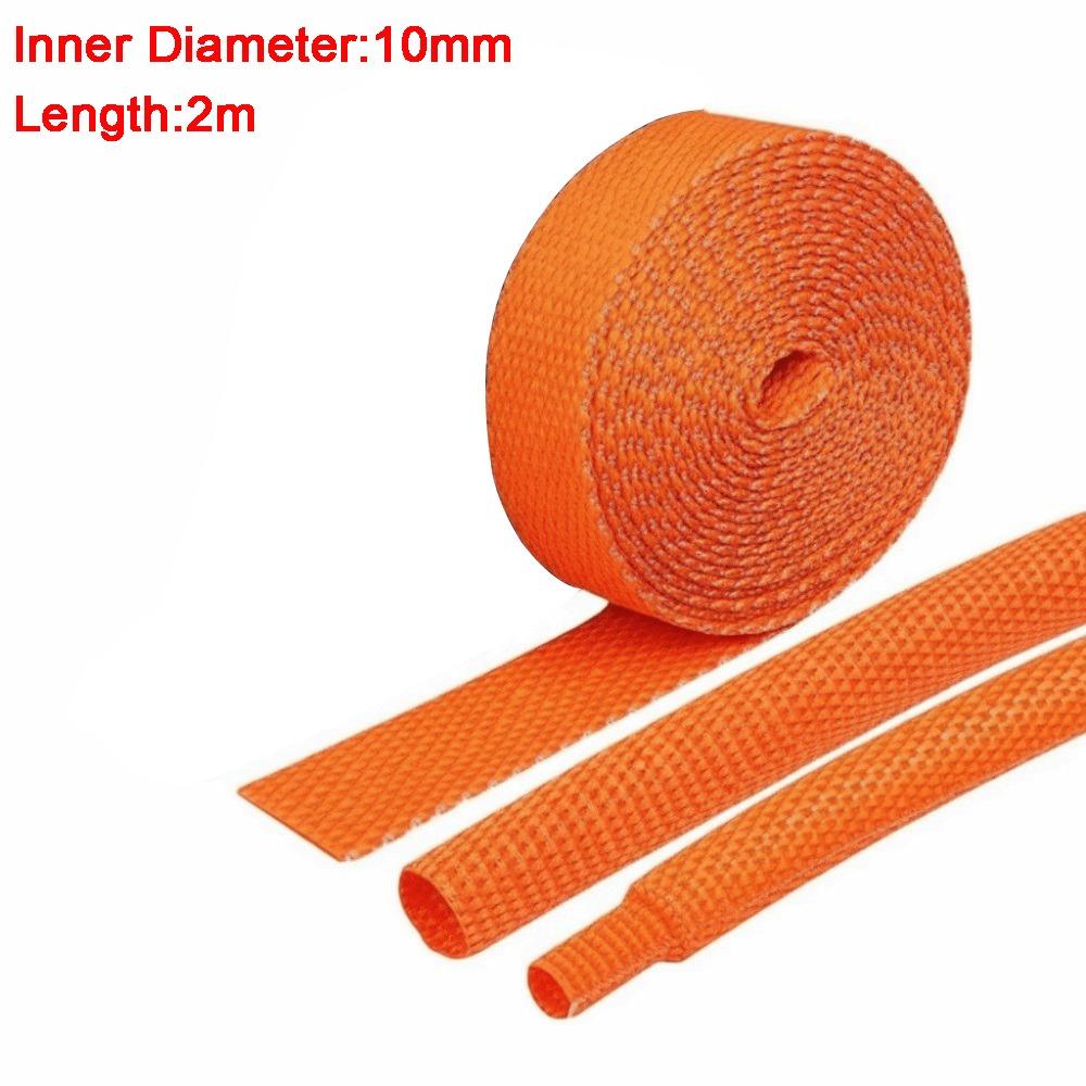 Innendurchmesser 10mm Geflochtene Kabelhüllen Flammhemmend Schrumpfbar Schrumpfschlauch PET-Material Länge 1-3 Meter