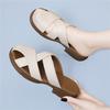 The top layer of cowhide toe wrapped half slippers women's outerwear is a new platform slipper fashionable and versatile sandals in spring of the year