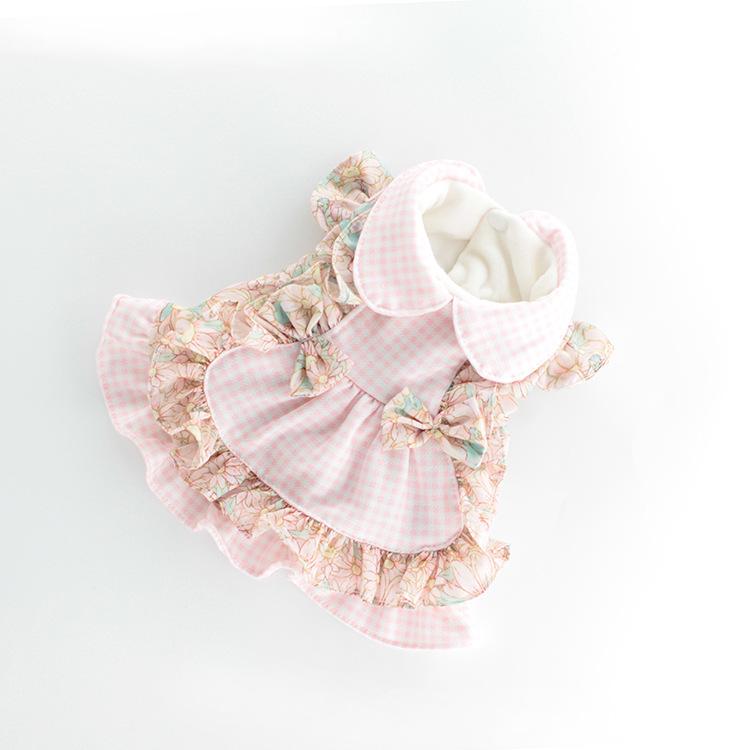 

Платье для собак в клетку с цветочным принтом для кошек, милые платья в мальтийском стиле с цветочным принтом, одежда для собак маленьких собак, одежда для щенков XS