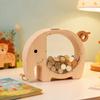 Wooden Elephant Piggy Bank Kids Coin Bank Savings Jar with Transparent Window Cute Unbreakable Money Box Birthday Gift for Boys Girls