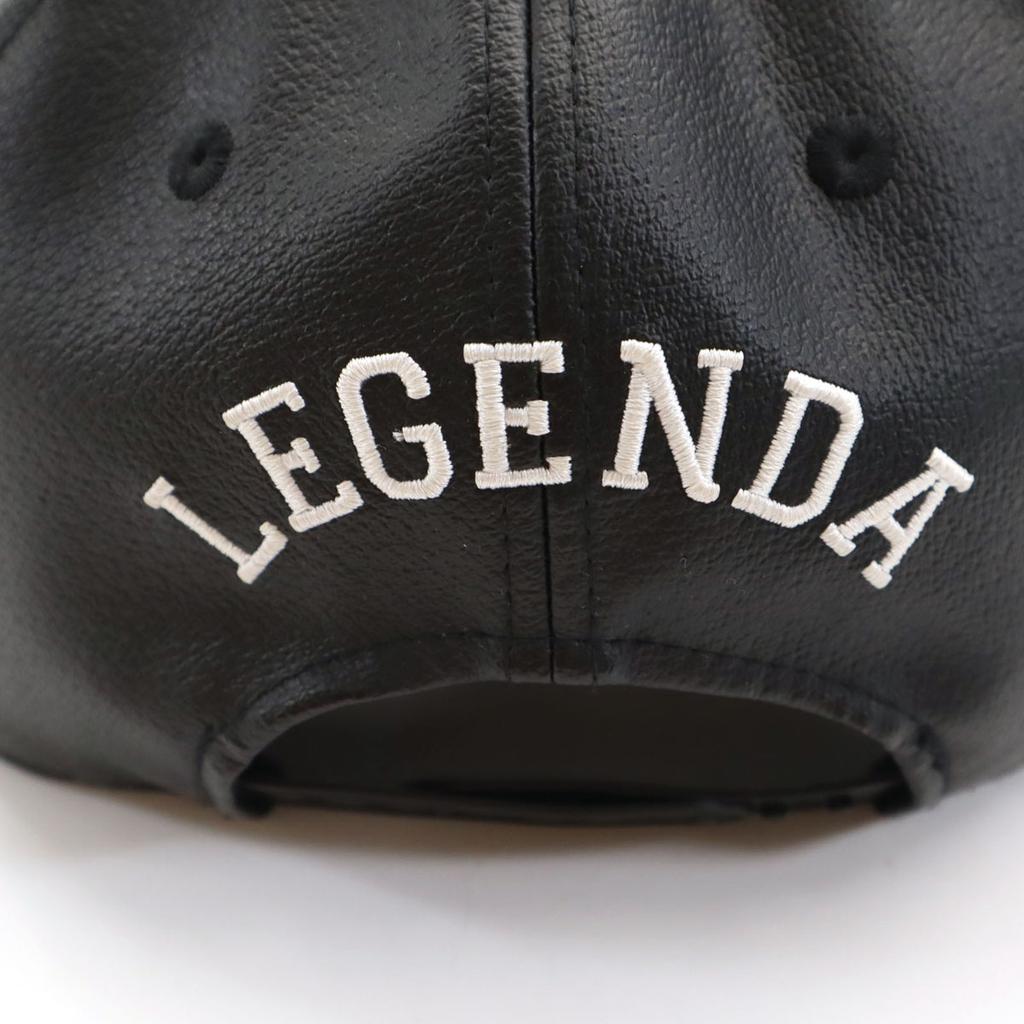 LEGENDA Leather Cap FREE Black Hat Men's Used