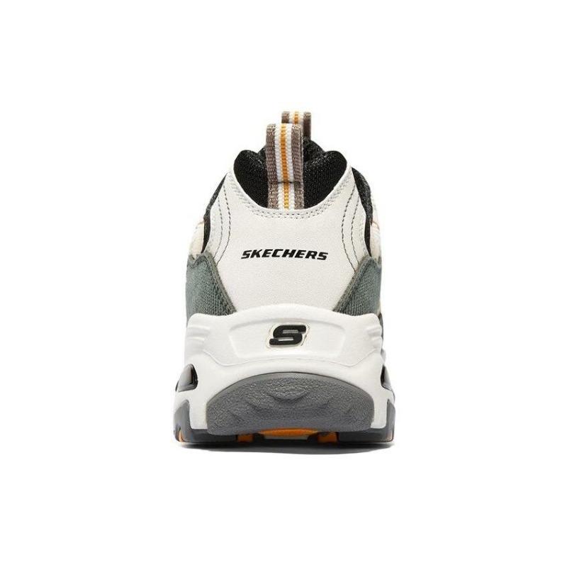 Skechers D'LITES 1.0 Women Mesh Synthetic Leather Comfort Daily Low Top Chunky Sneakers White Green 896273-OWGN