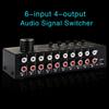 6 in 4 Out Sound Switcher Stereo Sound Switching Signal Source Switcher Selector Splitters Box Sound Signal Switching