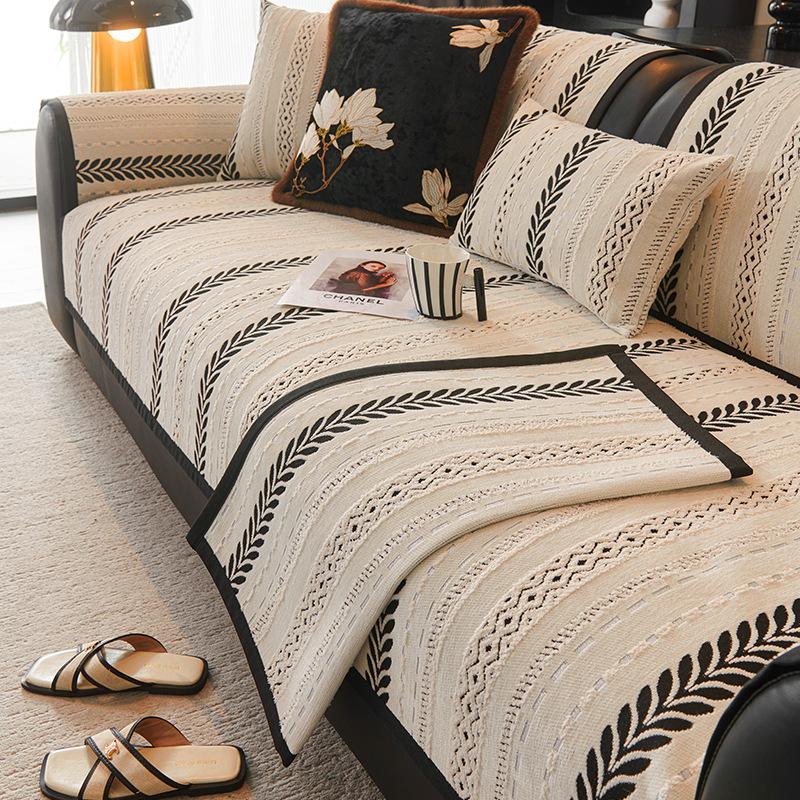 

Sofa Cushion Non-Slip Retro Four-Season Universal Medium And Ancient Style Straight Row Sofa Seat Cushion Cover Cloth High-End Sofa Cover Towel 70*70cm