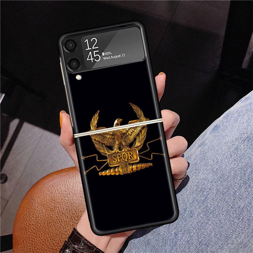 SPQR Roman Imperial Legionv Phone Case For Samsung Z Flip 7 6 5 4 3 Galaxy ZFlip7 ZFlip6 ZFlip5 ZFlip4 ZFlip3 5G Print Cover