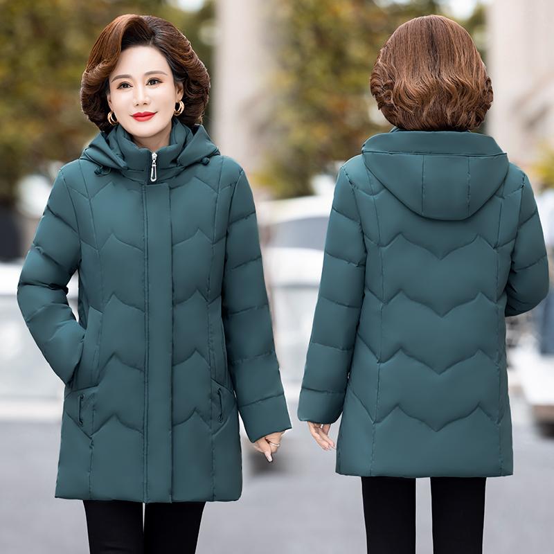Women's Winter Thickened White Duck Down Cotton-padded Jacket for The Elderly