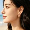 Exaggerated Starfish Drip Oil Earrings: European & American Style Stainless Steel Studs for Women