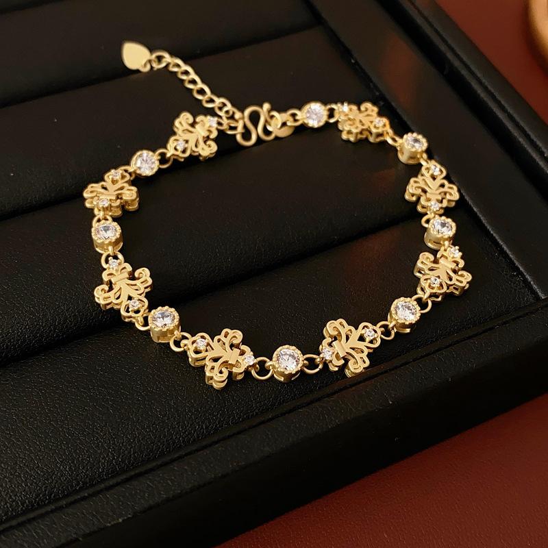 Bracciale Regolabile in Oro Vero Galvanizzato con Zir*****val Diamond, Lusso Leggero, Bracciale alla Moda di Alta Gamma, Gioiello Versatile per il Pendolarismo