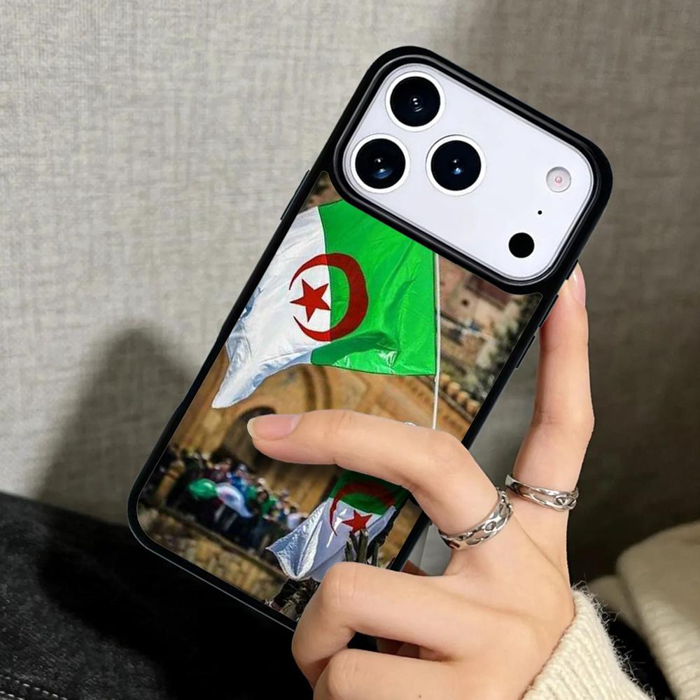 Capa Case for iPhone 17 Air 16 Pro Max 15 Plus 11 13 Mini 14 12 Back Phone Cover Flag of Algeria