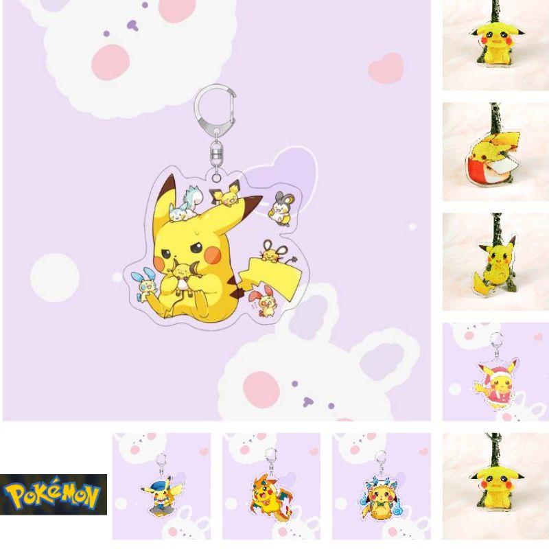 Pikachu Anime Keychain Laser Printed High-definition Acrylic For Decoration Gifts