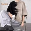 Men's Tie-Dye Tee Shirt Round Neck Casual T-Shirt Loose Fit Short-sleeve Summer Top for Everyday Outings Street