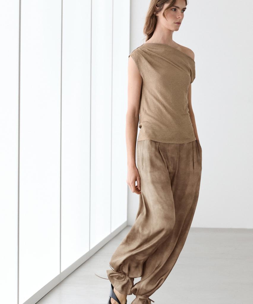 Masimodutti Tie Hemline Fluid Pants