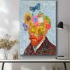 Van Gogh Wall Art, Alter Art, Wall Art, Self Portrait Print, Famous Oil Painting, Blue Wall Decor, Home Decor