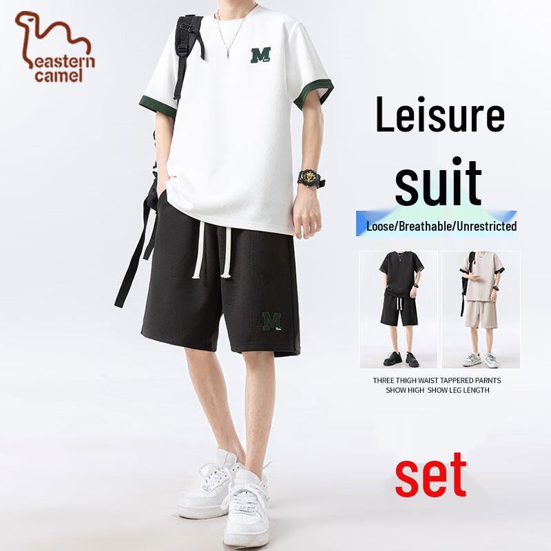 Eastern Camel Men s Ice Silk Short-Sleeve T-Shirt & Shorts Set 3XL