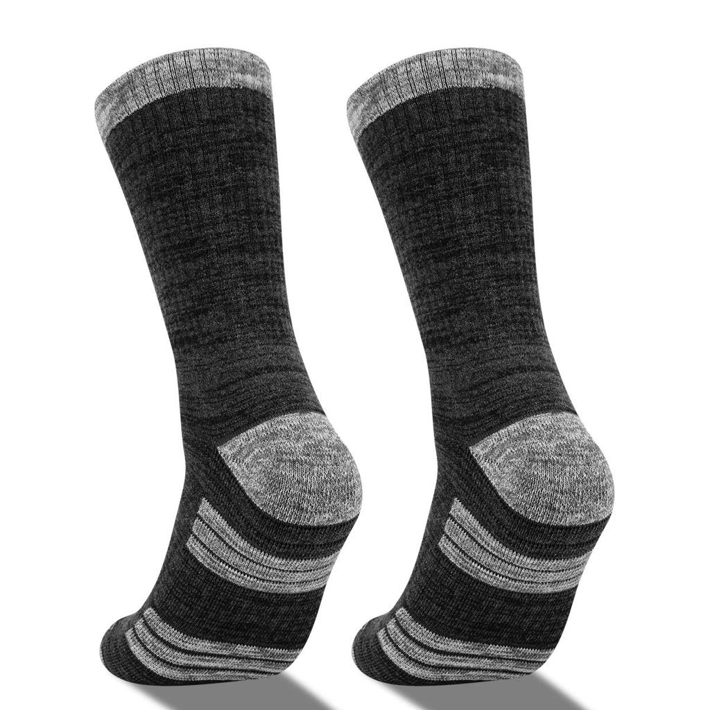 [YUEDGE] Men's Sports Socks, Thick, Cushioned, for Hiking and Trekking, Breathable, Sweat-Absorbing, Odor-Resistant, Premium Cotton, 5-Pair Set, Size
