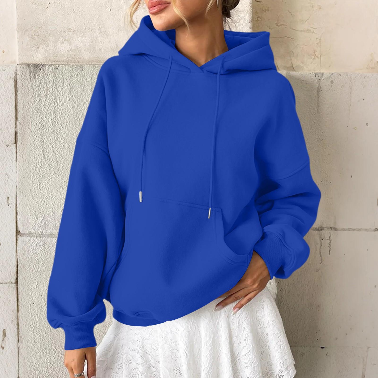 

Women s Hoodie Casual Fashion Long Sleeved Color Hooded Hoodie S