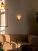 American Retro Vintage Skirt Series Glass Wall Lamp with Colored Berry and French Shell Design for Living Room or Bedside