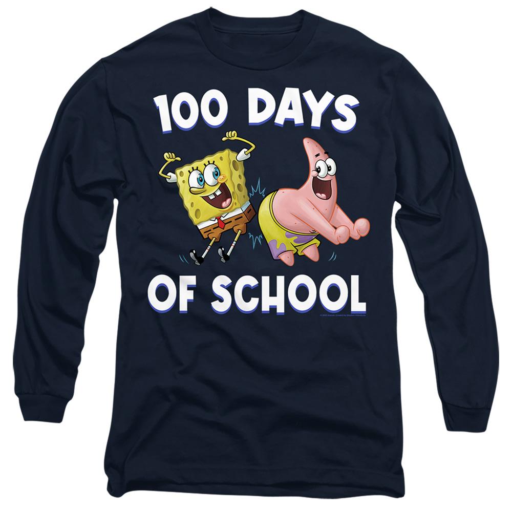 SpongeBob SquarePants Unisex Adult 100 Days Of School Patrick Star Long-Sleeved T-Shirt