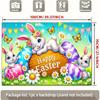 2D Easter Bunny & Colorful Eggs Backdrop Spring Holiday Party Decoration