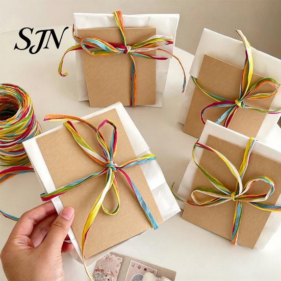 Raffia Ribbon for Bow Tie Decorations Colorful Packaging String, Flexible Paper Twine Floral Bundling Multi Color Holiday Rope, Multi-color Mixed Cord
