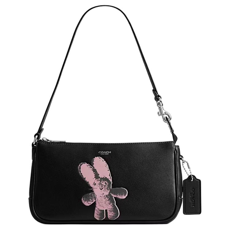 

Coach Plaza 21 Rabbit Pattern Natural Texture Leather Shoulder Bag Small Women shoulder bag Black CDY84-IHBIC Basic Set (Bag+Dust Bag)