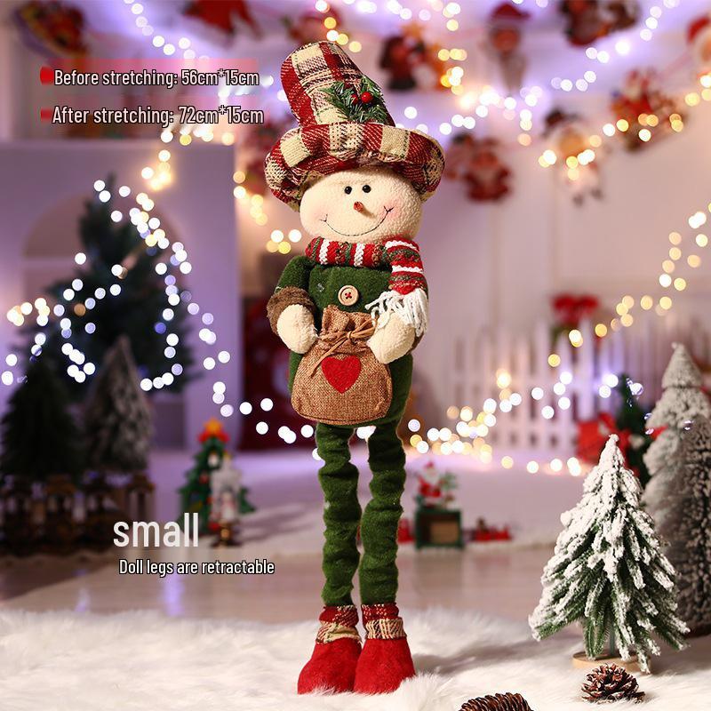Christmas Cartoon Plush Doll Ornament: Santa, Snowman, Reindeer for Tree Decoration