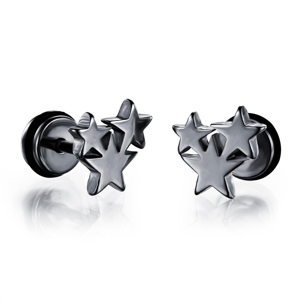 Small Black Punk Stud Earrings For Women Men Boy 2020 New Fashion Zircon Geometry Stainless Steel Jewelry Accessories Earrings