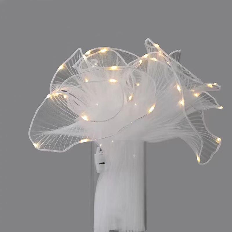 Korean Pearl Ruffle Gauze Floral Bouquet Wrapping Material - Pleated Mesh Wave Gauze