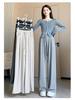 Petite High-Waisted Wide-Leg Glutinous Rice Pants - Women's Slimming Straight-Leg Spring/Autumn Floor-Length Pants