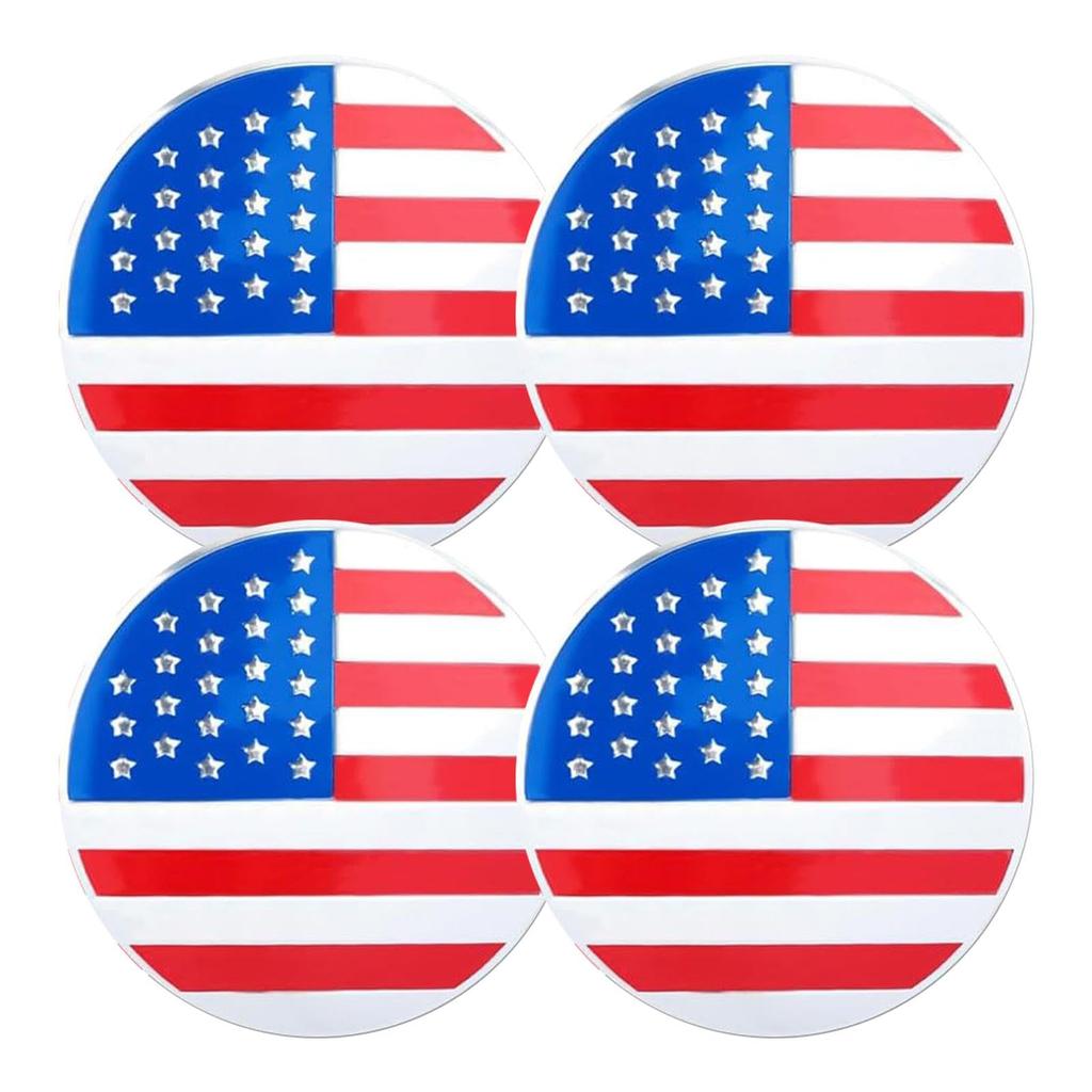 Car Rim Center Cover Decoration, Flag Wheel Center Cover - 4 Pcs Vista Car