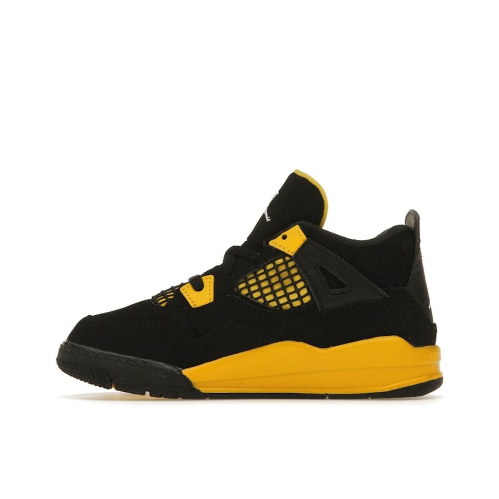 Air Jordan 4 Retro TD Thunder 2023 Baby Sneakers Black Tour-Yellow BQ7670-017