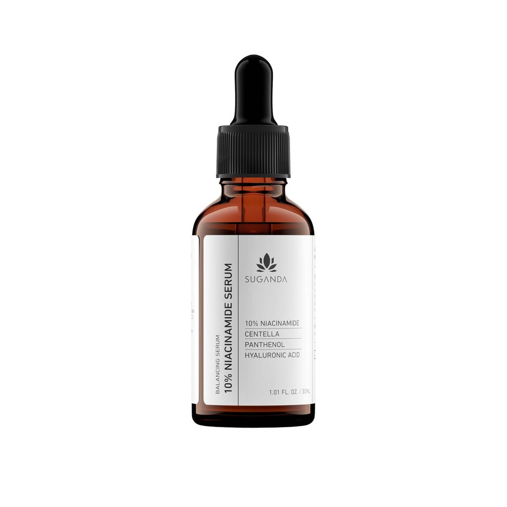 Suganda 10% Niacinamid Serum | Mit Hyaluronsäure, Centella, Panthenol & Grüntee | Verfeinert Poren, Kontrolliert Öl & Mildert Dunkle Flecken | Feuchtigkeitsspendend