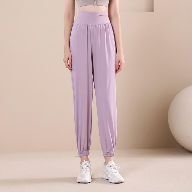 Damen Schnelltrocknende High Waist Loose Fit Yoga- & Fitness-Schweißhose