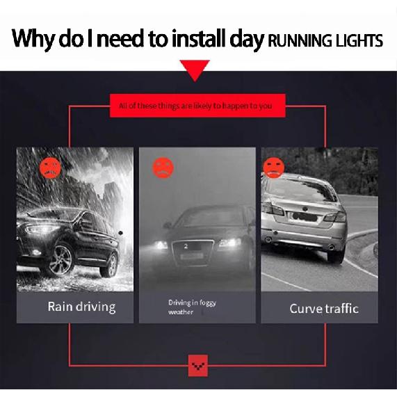 Daytime Running Lights Car LED DRL Lamp Strip DRL Decorative Light Auto Headlight Turn Signal Light RGB With Remote App Control Dome Lights 6