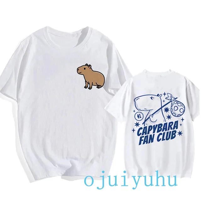 Fashion Capybara T Shirt Men/women EU Szie T-shirt Funny Capibara Harajuku Tees Tops Cartoon Mange Y2k 90s Grunge Tshirt Clothes