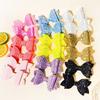 Colorful Hair Accessories for Photoshoots 2Pcs Solid Color Glitter Bow Clip Girls, Double Layer Sparkling Non Slip Clips Children Hairpin, Decorative