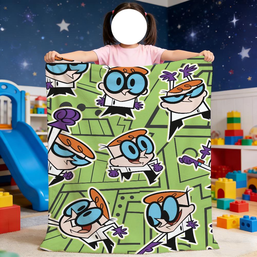 Blanket Cartoon For Soft Throw Blanket D-Dexters L-Laboratory for Picnic Bed Sofa Home Bedroom Cozy Warm Comfortable