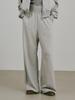 NOUVE Wide Banding Cotton Pants - Melange Gray