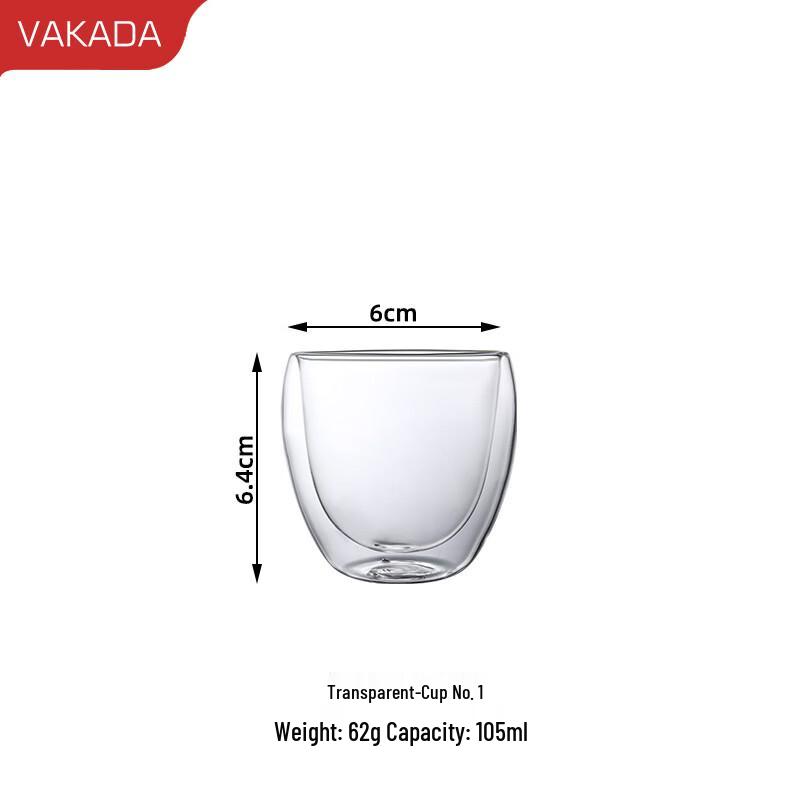 VAKADA Double-Wall Insulated Glass Mug with Handle