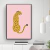 Pink Cheetah Posters And Prints Boho Animals Decorative Wall Pictures Leopard Canvas Paintings For Living Room Cuadros Decor