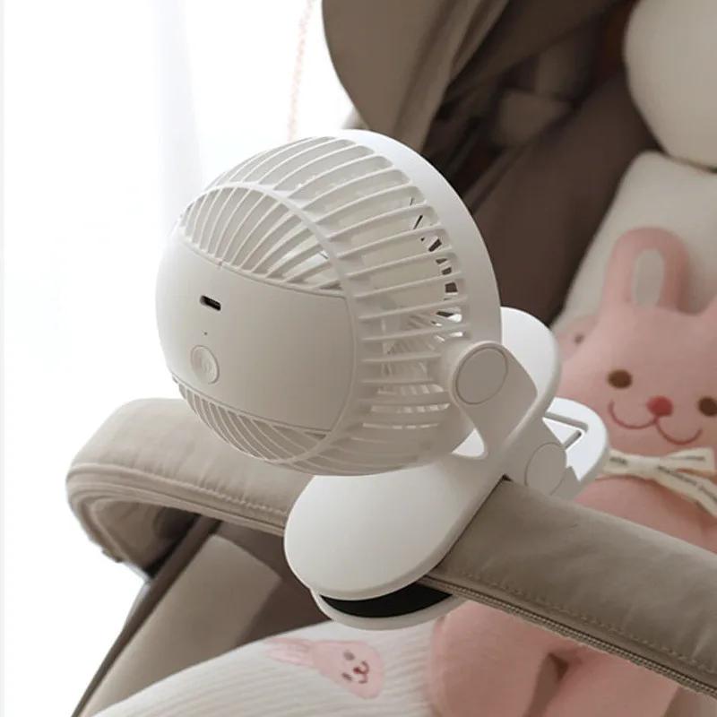 Fan For Cart Stroller Fans Portable Outdoor Fan Clip On For Baby Usb Rechargeable Handheld Clip Electric Fan For Home 3 Speeds
